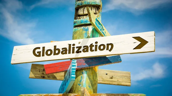 Ulica znak do globalizacji — Zdjęcie stockowe
