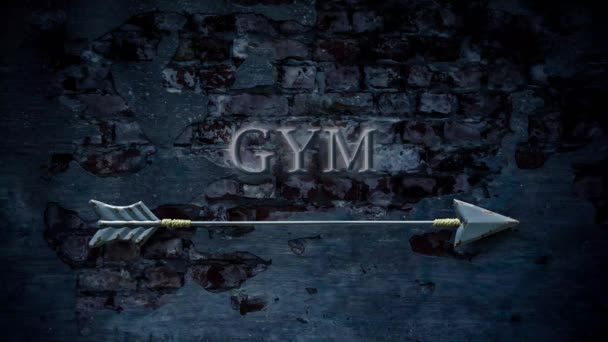 Street Sign Way Gym — Stock Video