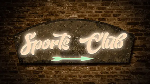 Sinal de rua Sports Club — Fotografia de Stock