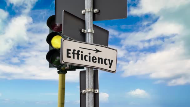 Street Sign Way Efficiency — Stock Video