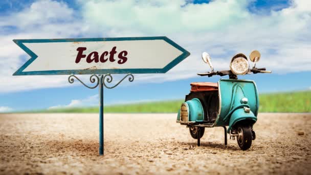 Street Sign Way Facts Myths — Stock Video