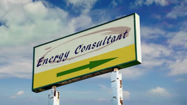 Street Sign Energy Consultant — Stock Video