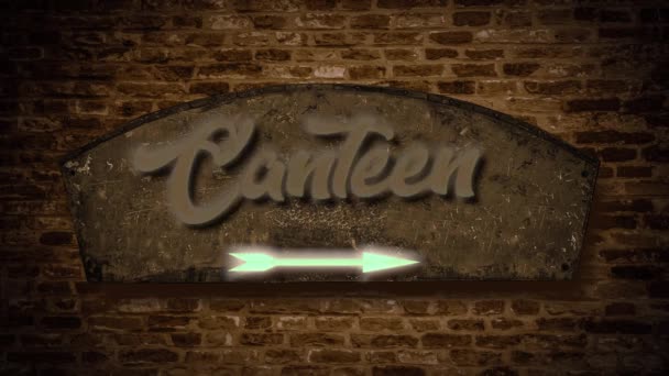 Street Sign Vägen Till Canteen — Stockvideo