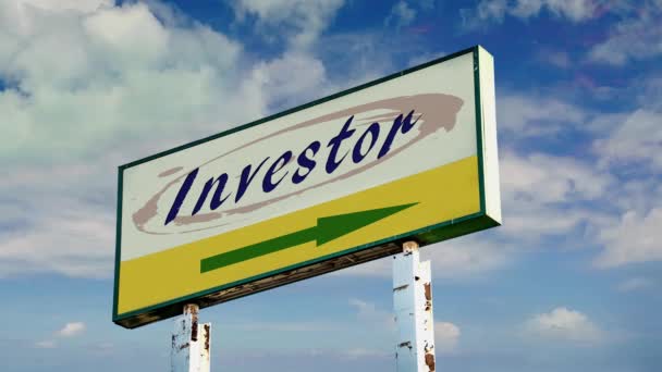 Street Sign Way Investor — Stock Video