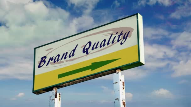 Street Sign Way Brand Quality — Stockvideo