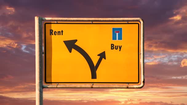 Street Sign Way Rent Buy — Stock Video