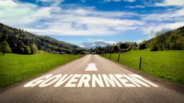 政府への道を示すストリートサイン — ストック動画