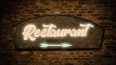 Sokak Işareti Restoran yön yolu