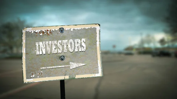 Street Sign Direction Way Investors — Stok Foto