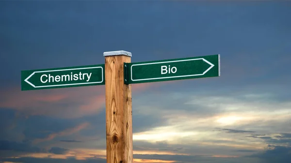 Calle Firma Dirección Camino Bio Química — Foto de Stock