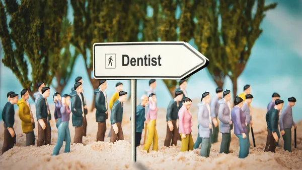 Gata Underteckna Riktningen Väg Till Tandläkare — Stockfoto