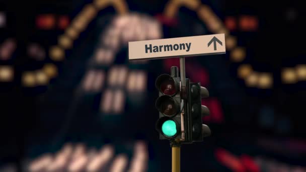 Señal Calle Camino Armonía — Vídeos de Stock