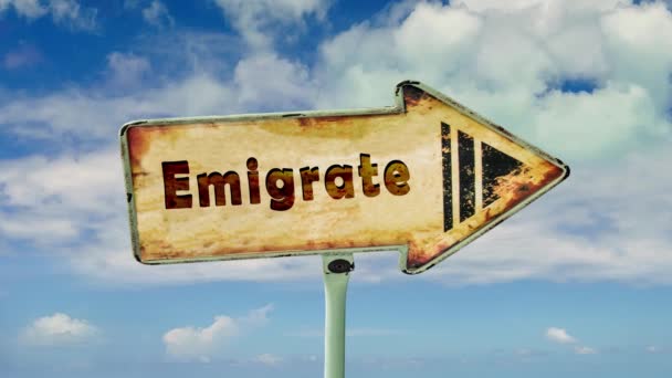 Ulica Podpisz Drogę Emigracji — Wideo stockowe