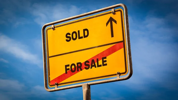 Street Sign Direction Way Sold Sale — Stock Photo, Image