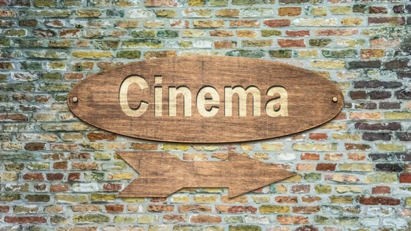 Utca Jel Irány Cinema — Stock Fotó