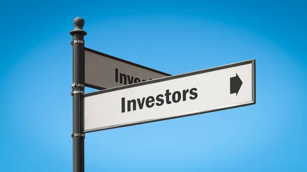 Street Sign Direction Way Investors — Stock Photo, Image