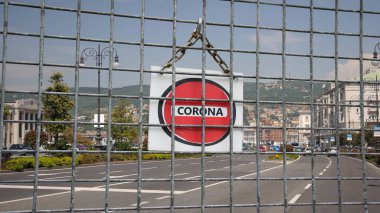 Sokak İşareti Virüse Karşı Karantina Yolu