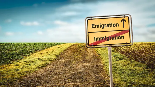 Calle Firme Dirección Camino Emigración Inmigración — Foto de Stock