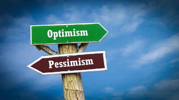 Ulice Podepsání Směru Optimismu Pesimismus — Stock fotografie