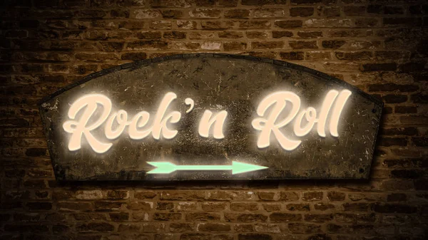 Rockn Roll Yön Yolu Sokak Şareti — Stok fotoğraf