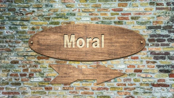 Street Sign Direction Way Moral — Stock Photo, Image