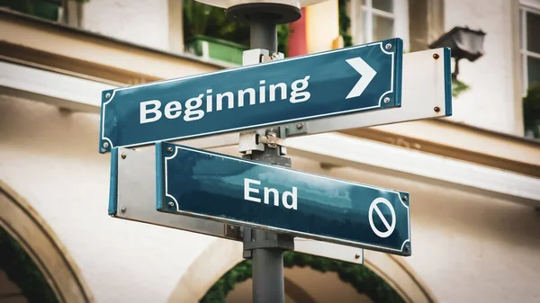 Sokak bitiş karşı başlangıcı için yön Işareti