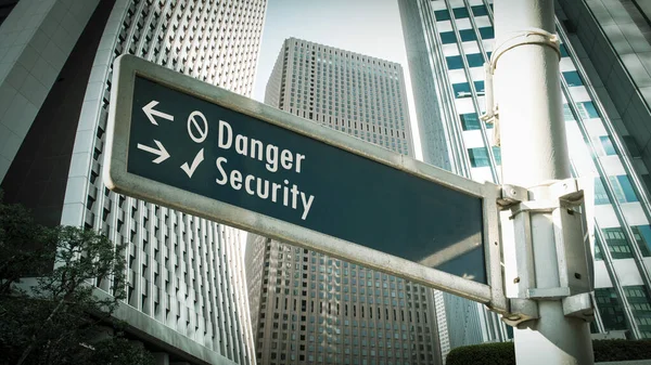 Street Sign Direction Way Security Danger — Stock Photo, Image