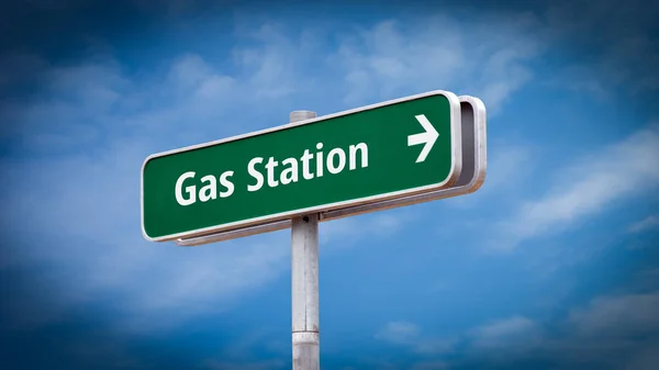 Ulica Podpisz Drogę Kierunku Stacji Benzynowej — Zdjęcie stockowe