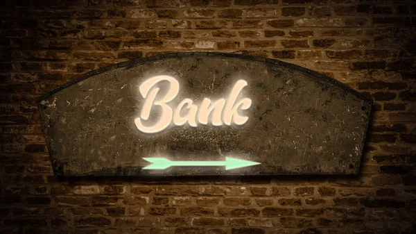 Улица Подписать Путь Банку — стоковое фото
