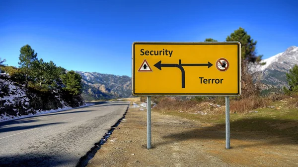 Calle Firme Camino Dirección Seguridad Contra Terror — Foto de Stock