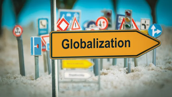 Sokak Küreselleşme Yol Yön Imzala — Stok fotoğraf