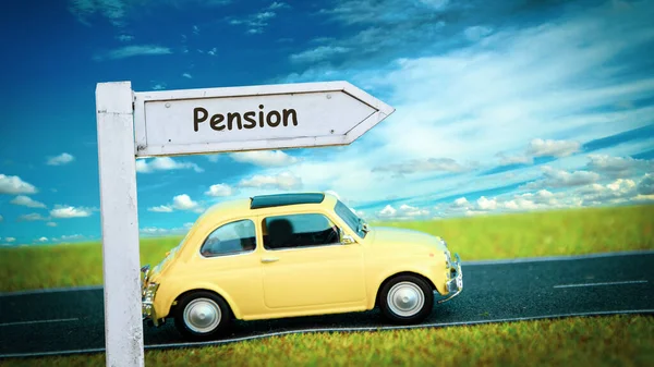 Street Sign Direction Way Pension — Stock Photo, Image