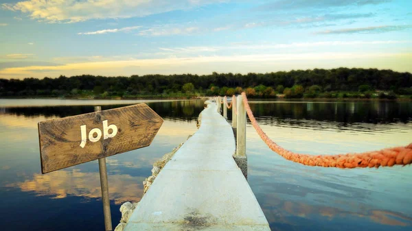 Segno Direzione Modo Lavoro — Foto Stock