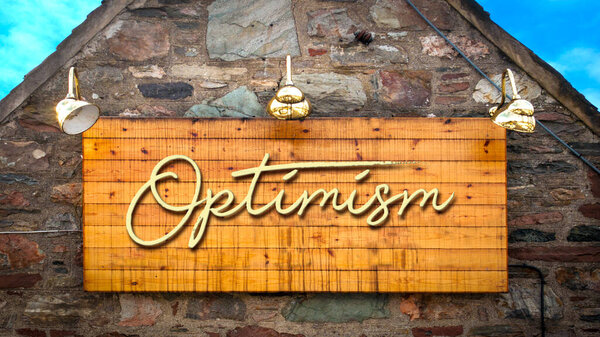 Street Sign the Direction Way to Optimism