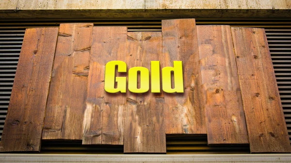 Gata Underteckna Riktningen Väg Till Guld — Stockfoto