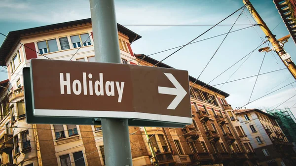 Rua Assine Caminho Direção Para Feriado — Fotografia de Stock