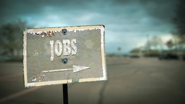 Utca Jel Irány Jobs — Stock Fotó