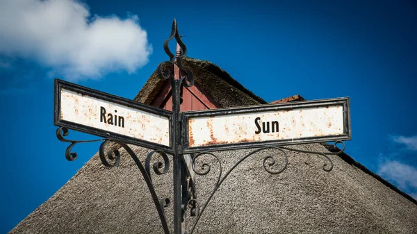 Calle Firme Dirección Camino Sol Lluvia — Foto de Stock