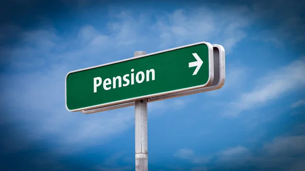 Street Sign Direction Way Pension — Stock Photo, Image