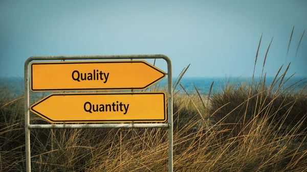 Street Sign Direction Way Quality Quantity — Stock Photo, Image