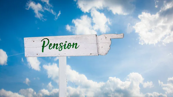 Street Sign Direction Way Pension — Stock Photo, Image