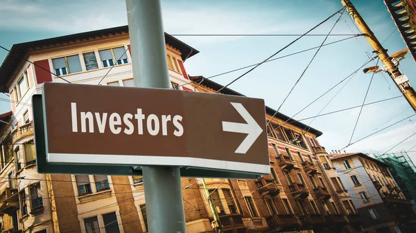 Street Sign Direction Way Investors — Stock Photo, Image