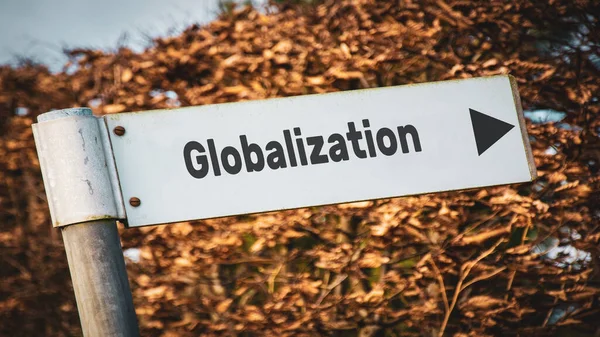 Ulica Podpisz Drogę Kierunku Globalizacji — Zdjęcie stockowe