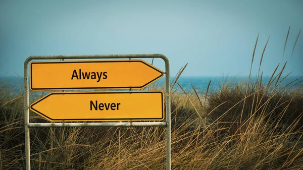 Street Sign Direction Way Always Never — Stock Photo, Image