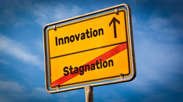 Street Sign Direction Way Innovation Stagnation — Stock Photo, Image