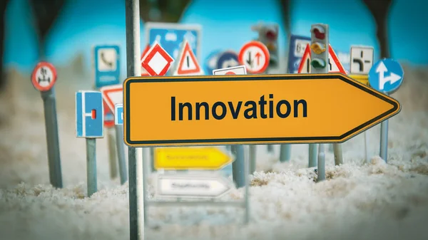 Calle Señale Camino Dirección Innovación — Foto de Stock