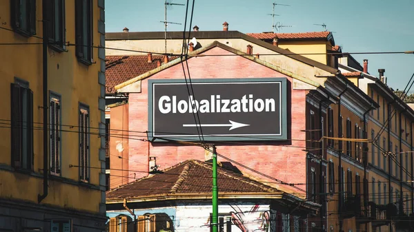 Straat Teken Richting Van Globalisering — Stockfoto