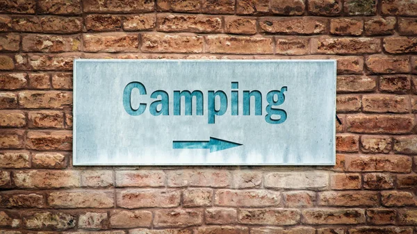 Wegweiser Richtung Campingplatz — Stockfoto