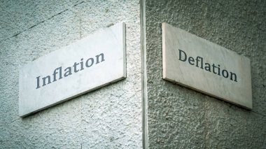 Cadde Işareti enflasyona karşı yön yol deflasyon