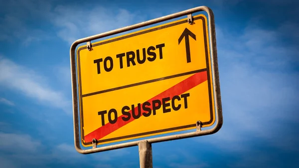 Street Sign Direction Way Trust Suspect — Stock Photo, Image